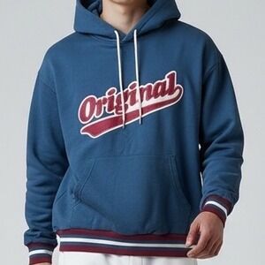 Original Use Mens Blue Graphic Hoodie Sweatshirt Pullover L Large "Original"